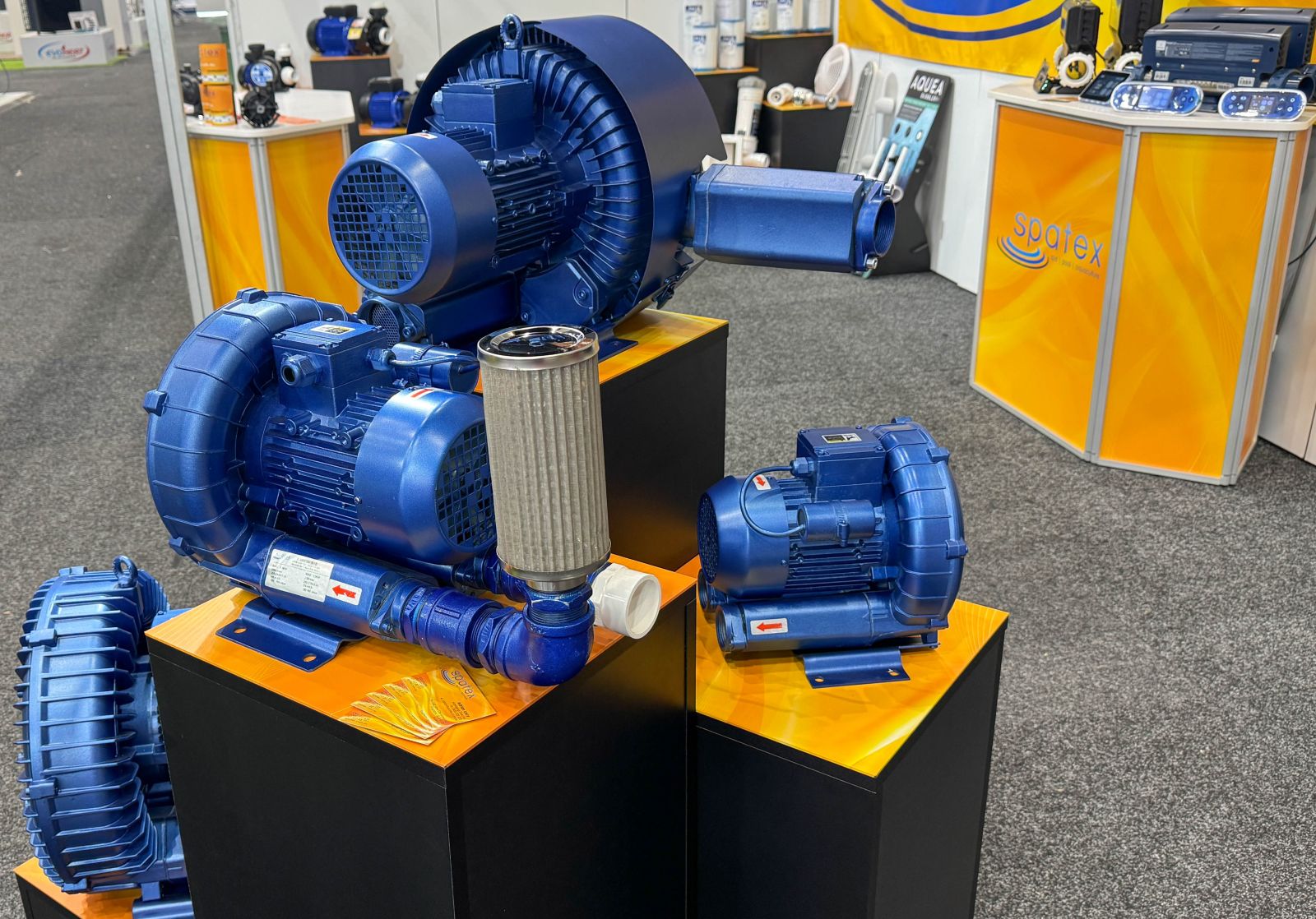 spatex display stand Splash 2024 - spatex side channel air blowers