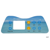 Artesian Spas Island series topside touchpad overlay decal - 8 button, 3 pump