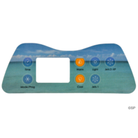 Artesian Spas Island series topside touchpad overlay decal - 7 button, 3 pump