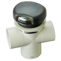 Balboa 2" / 50mm 3 Port Crescent Diverter Valve - Charcoal / SS