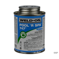 IPS Weld-On 747 Pool 'R Spa Flex Solvent Cement - 1/2 pint/237ml - Blue