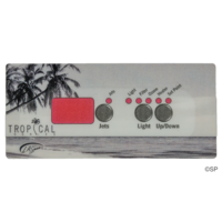 LA Spas Tropical Spas K-18 Topside Panel Touchpad Overlay Decal - 3 Button - 1 Pump, No Air