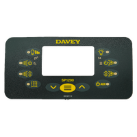 Davey Spaquip Spa Power 1200 Touchpad Overlay Decal - Rectangular