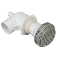 Waterway Plastics Extended Thread 3.5" Hi Flo Suction 1.5" S Elbow for Timber Hot Tubs - 484 lpm rated - Grey