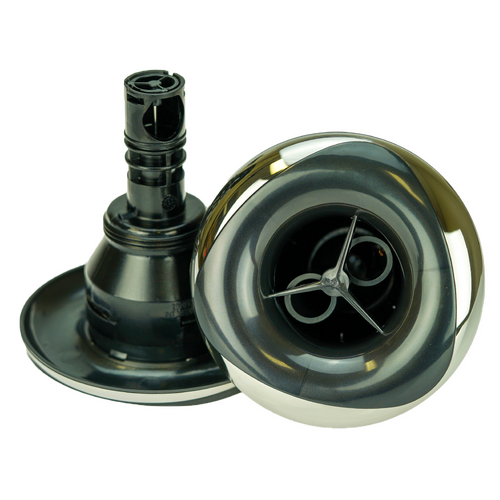Rising Dragon 4" Large Face Alpha Series Twin Pulse Jet - Graphite Grey / SS - Threaded