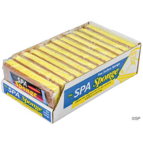 Spa Sponge - double sided crushed walnut spa cleaner pad with foam sponge - 12 unit display pack