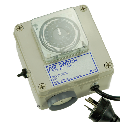 Spa Airswitch - 10A single w/timeclock & premium air sensor