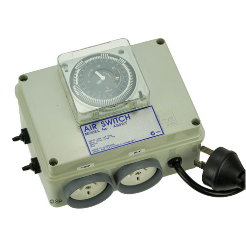 Spa Airswitch - 10A double w/timeclock with premium air sensor