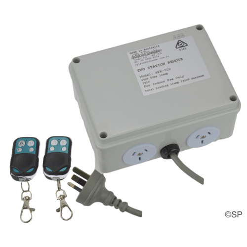 Dual Outlet RF Remote Control with 2 Transmitters - 10A