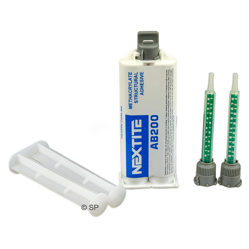 AB200 MMA Plastic Acrylic Weld Adhesive with extra Static Mixer tip & Manual Plunger KIT
