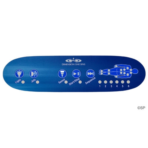 Dimension One Spas Gecko K-42 DJS Touchpad Panel - Blue Overlay Decal