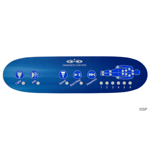 Dimension One Spas Gecko K-42 DJS Touchpad Panel - Blue Overlay Decal