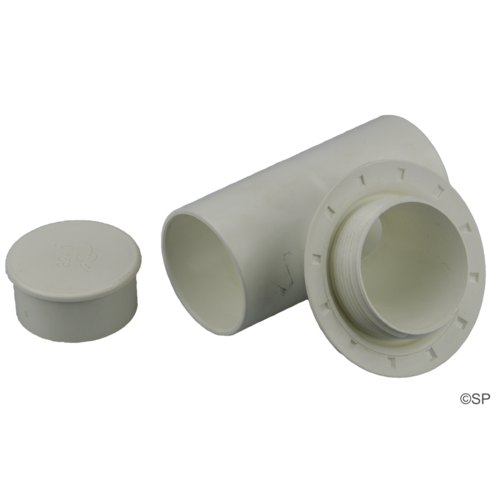 Edgetec Spa Bath Suction Tee Body 1.5"/40mm with End Cap