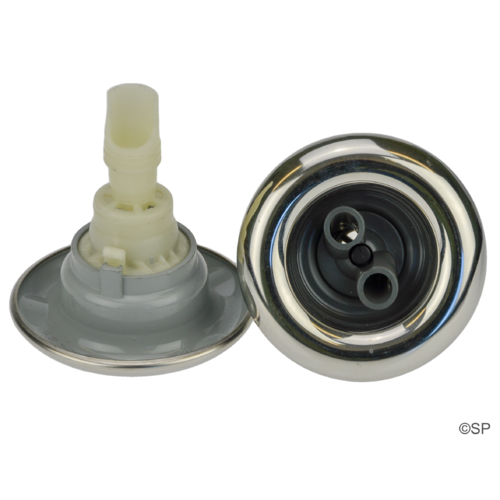 Edgetec Excess 84mm Spa Pool Jet Barrel - Twin Spin - Graphite / Stainless Steel