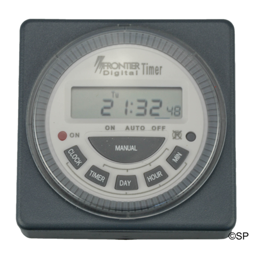 Frontier Flush Panel Mount Timeclock - Digital 7 day - with Battery Back Up