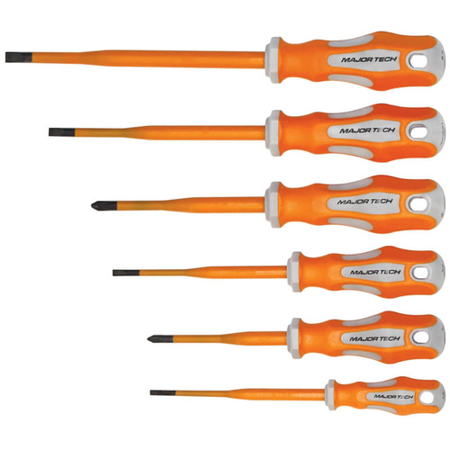 Major Tech KTK0306 6 pce 1000v Slimline Insulated Screwdriver Set for Spa Technicians
