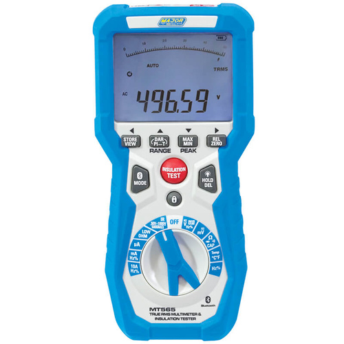 Major Tech MT565 1000v Bluetooth Combination Insulation Resistance Tester (Megger) & Multimeter for Spa Service Technicians