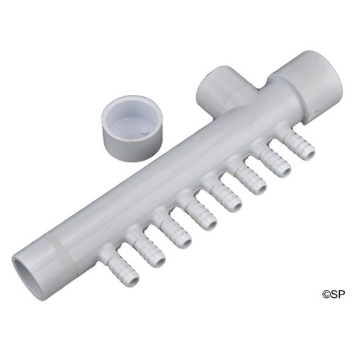 8 Port 3/8" Barb Manifold x 1" socket x spigot