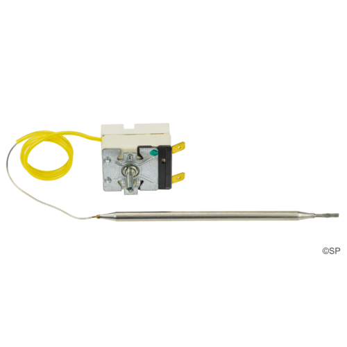 Adjustable spa heater thermostat
