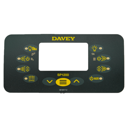 Davey Spaquip Spa Power 1200 Touchpad Overlay Decal - Rectangular