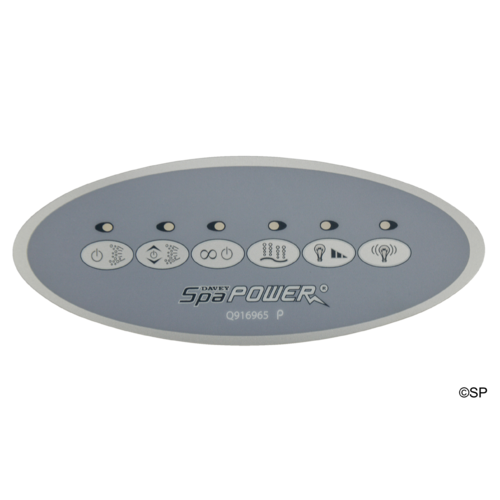 Spaquip Spa Power 800 Secondary Touchpad 6 Button Decal Overlay