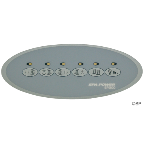 Spaquip Spa Power 1200 Secondary Touchpad 6 Button Decal Overlay