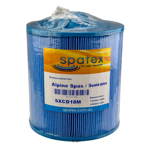 155mm L x 145mm D Alpine Spas / Sunrans CD18 Replacement Pleated Cartridge Filter - Anti-Microbial