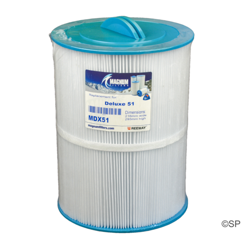 293mm L x 215mm D Deluxe Spas SL / SM Series 50 sqft filter cartridge