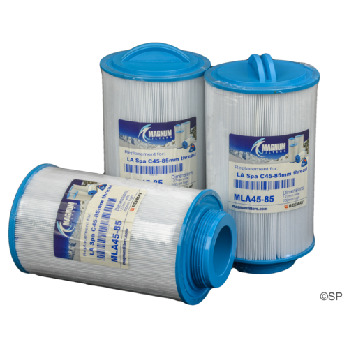205mm L x 125mm D LA Spas 3" 40 Sqft Filter Cartridge Replacement - 3 Pack
