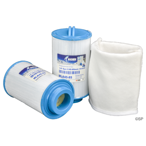205mm L x 125mm D LA Spas Aqua Klean Micron / Cartridge Filter Combination Set