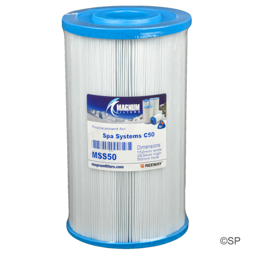 265mm L x 154mm D Spa Systems 50 sqft & Hot Spring Spas 30 sqft replacement filter cartridge
