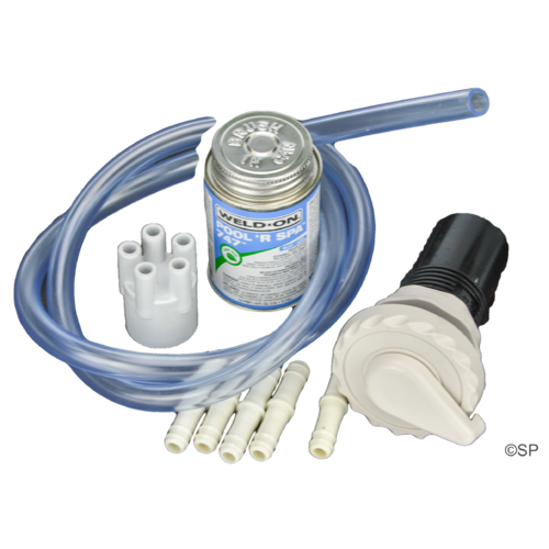 5 port Waterway 1" Scalloped Air Control - 3-5 port manifold repair kit - White